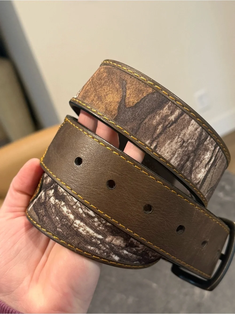 Realtree camoflouge belt camo size 38/40 men green brown leather 95091W/209
